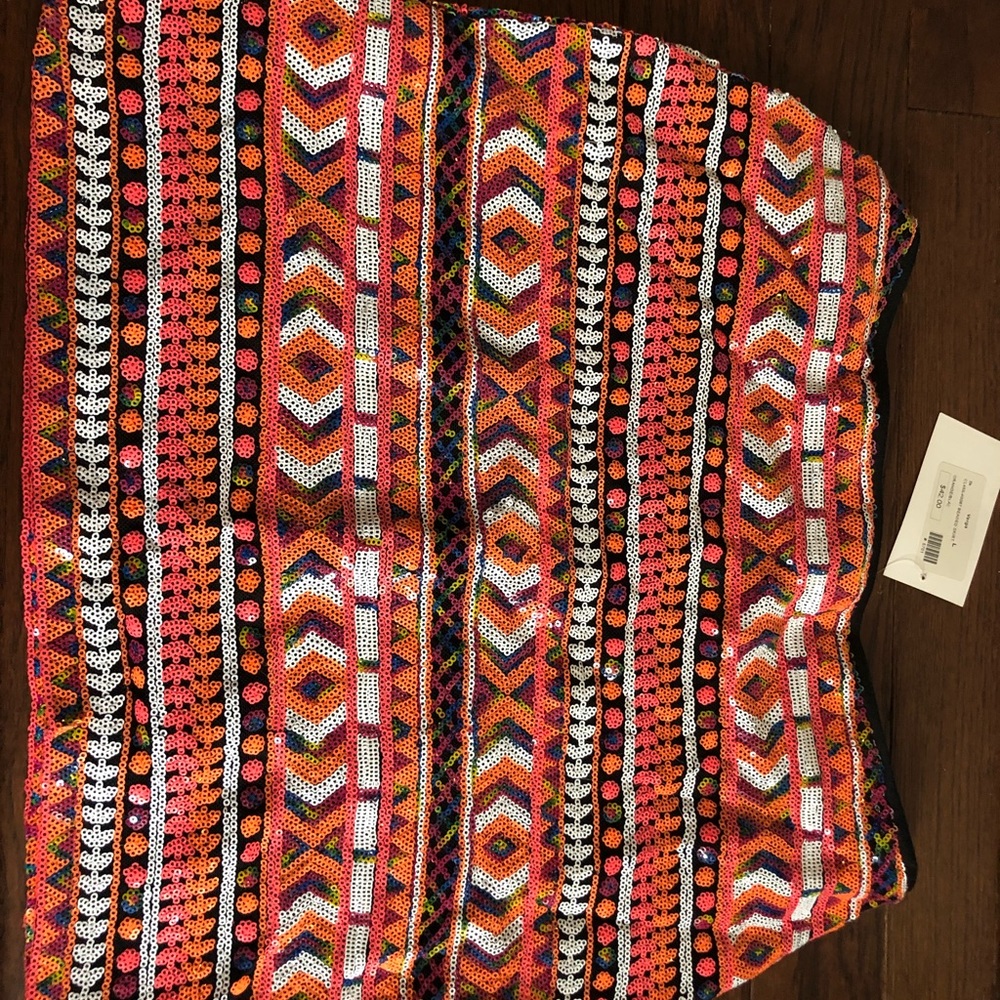 Multicolor, beaded, miniskirt. Never worn, with tags!